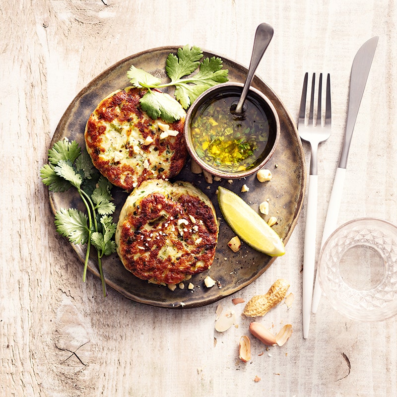 Fish cakes, sauce cacahuète