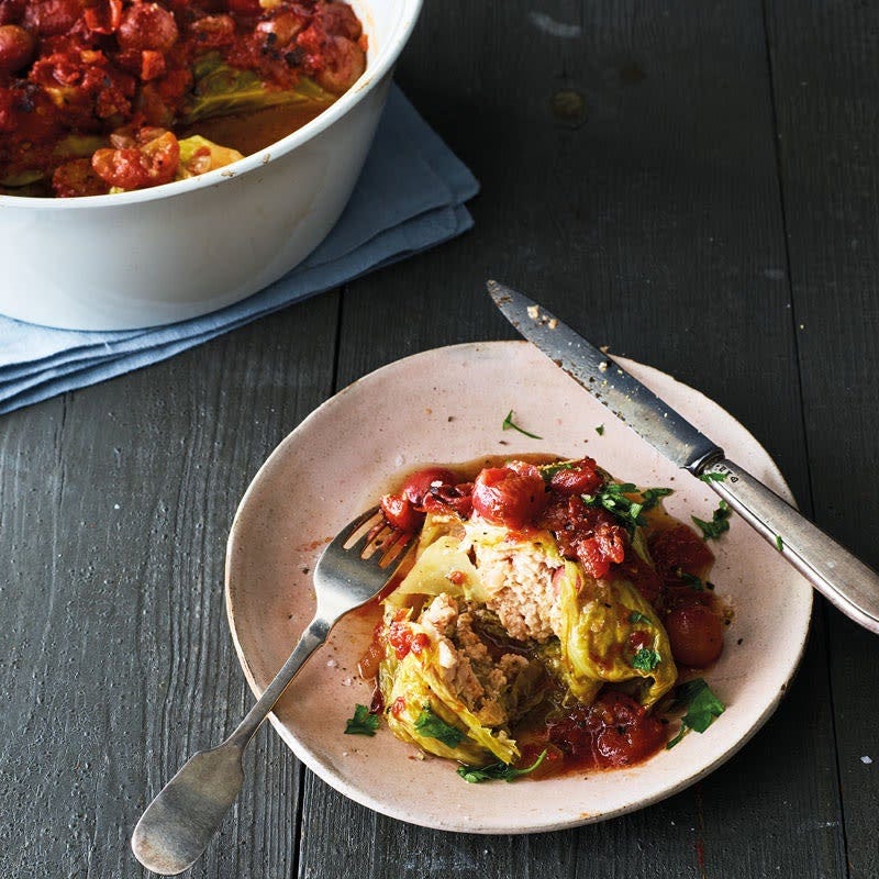 Kohlroulade mit Geflügelhackfleisch