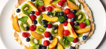 « Pizza » aux fruits frais avec ricotta citronnée