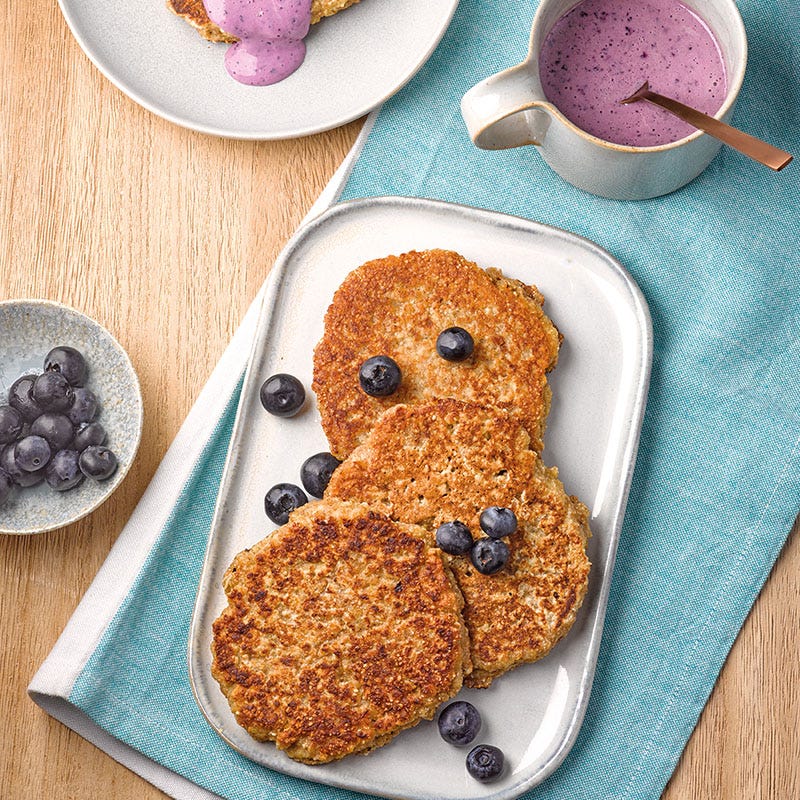 Vollkornpancakes mit Beeren-Skyr-Creme
