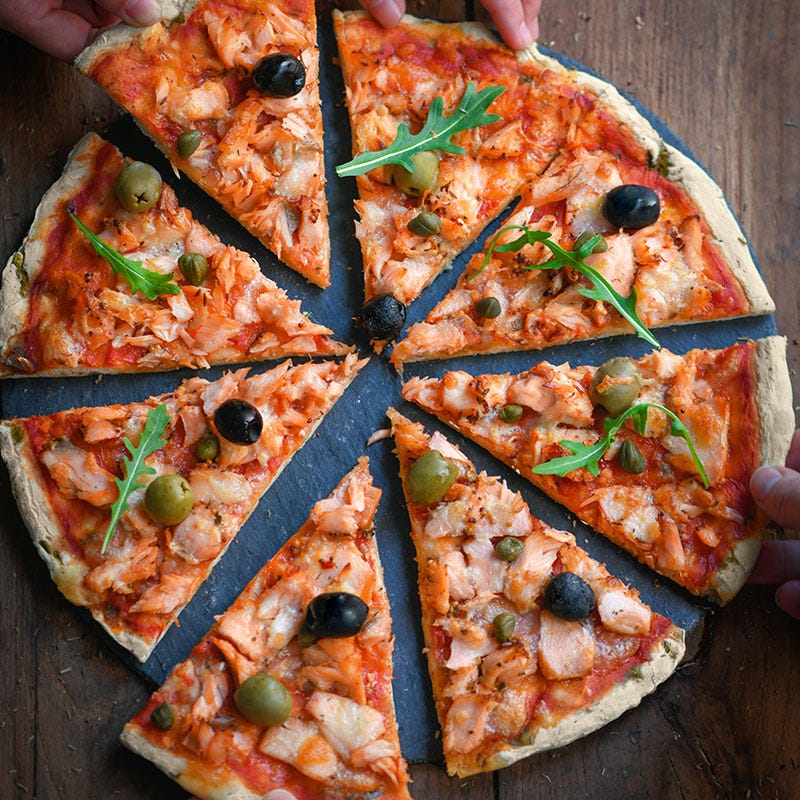 Lachs-Pizza