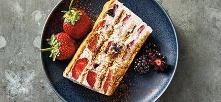 Strawberry and blackberry icebox cake