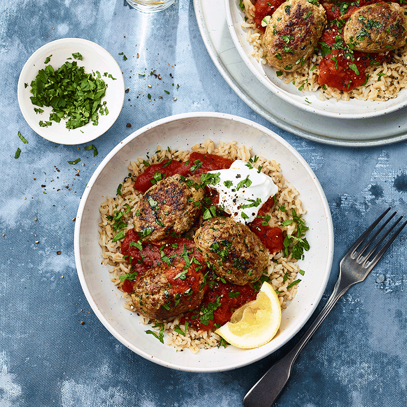 Indian-inspired turkey koftas