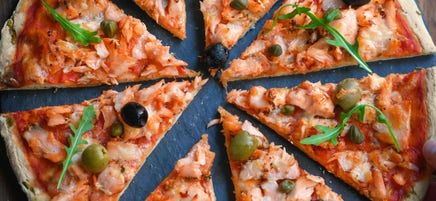 Pizza met zalm