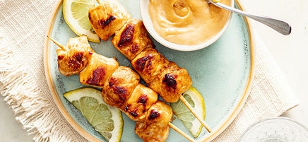 Brochettes kebab sauce cacahuète
