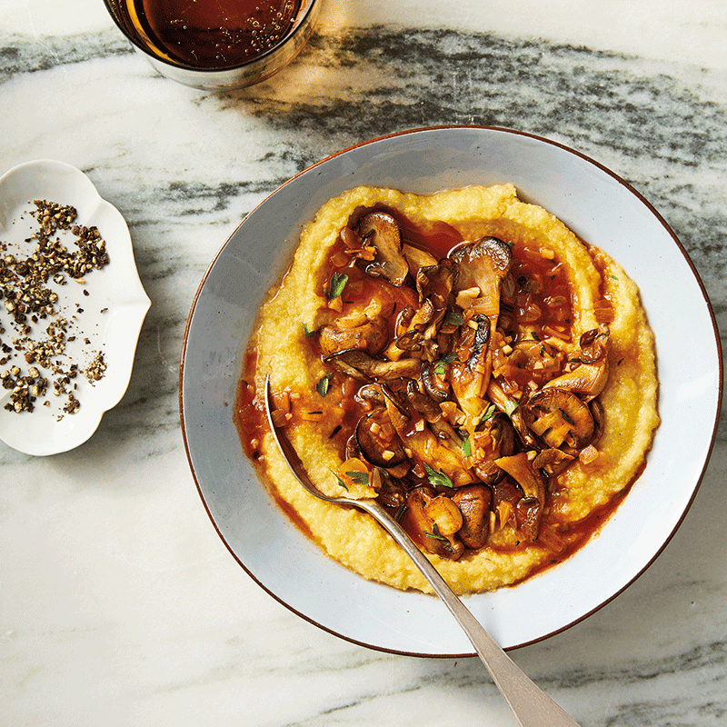 Mushroom ragout with polenta
