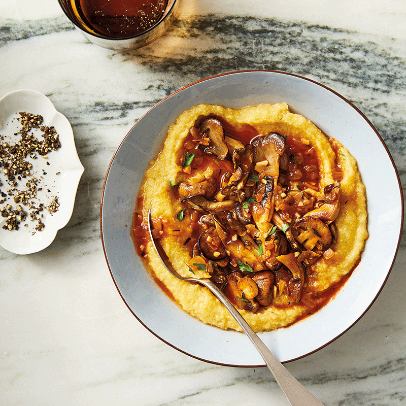 Mushroom ragout with polenta