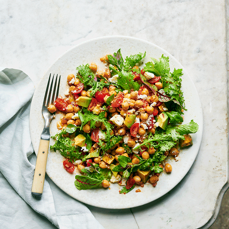 Chipotle-lime chickpea, avocado and tomato salad
