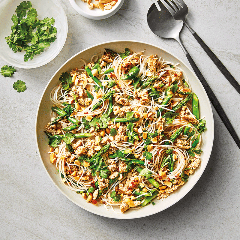 Thai turkey, noodle and asparagus salad