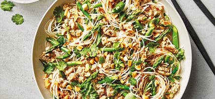 Thai turkey, noodle and asparagus salad