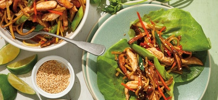 Moo shu chicken wraps