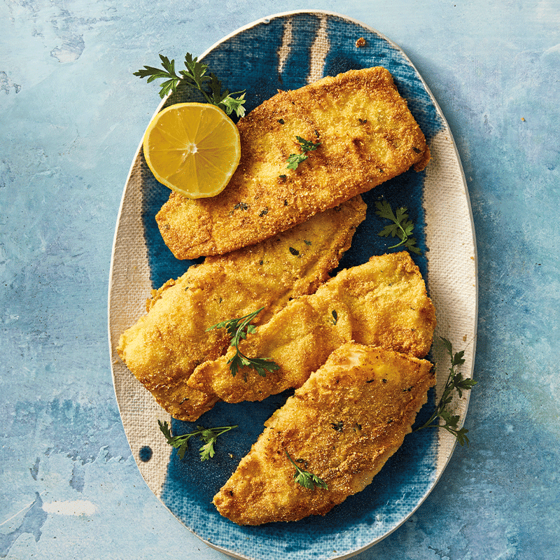 Polenta-crusted fish