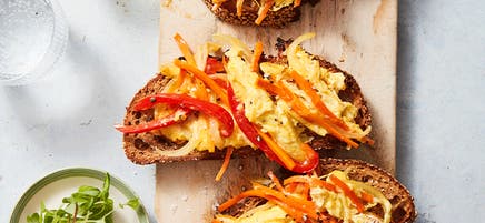 Scrambled egg bruschetta