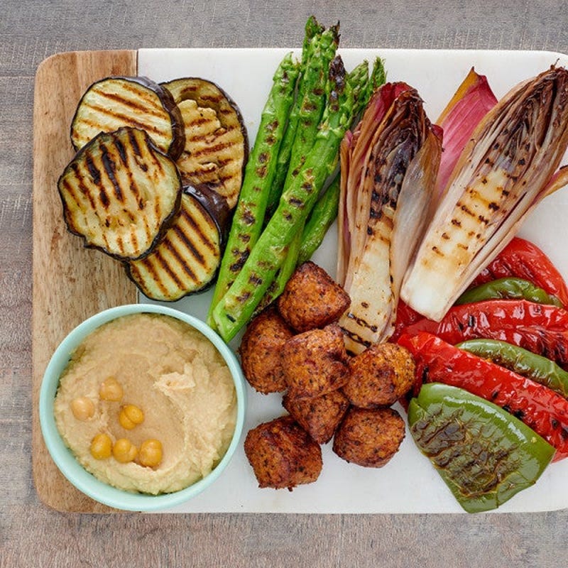 Photo of Grilled vegetables with lemony chickpea dip by WW