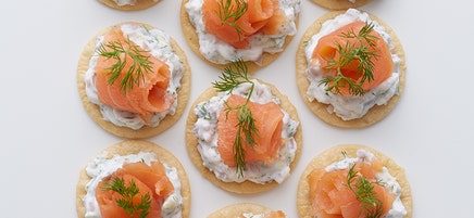 Smoked Salmon Canapés with Lemon-Herb Yogurt