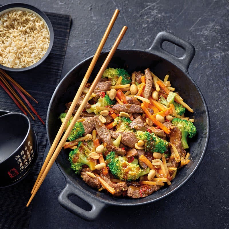 Teriyaki-Rindfleisch aus dem Wok