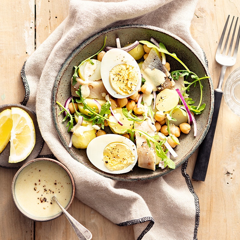 Salade terre et mer au hareng doux