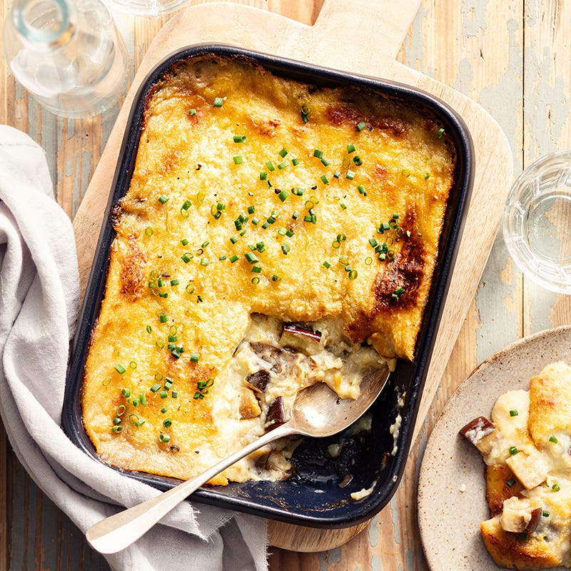 Parmentier de céleri et aubergine