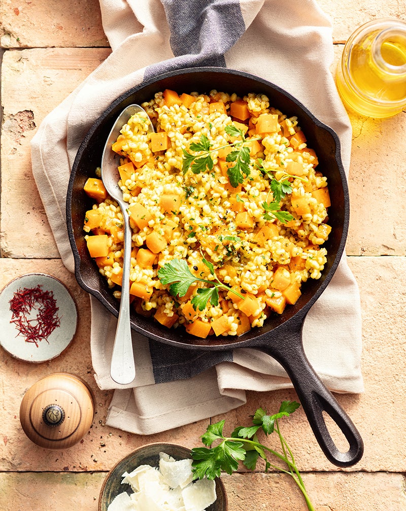 Graupen-Risotto mit Kürbis und Safran | Gesunde Rezepte | WW Schweiz Graupen-Risotto mit Kürbis und Safran | Gesunde Rezepte | WW Schweiz