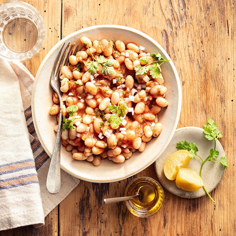 Salade de haricots blancs sauce à la tomate
