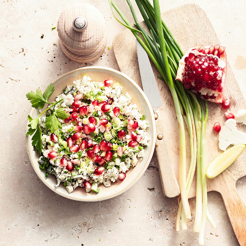 Taboulé de chou-fleur et grenade