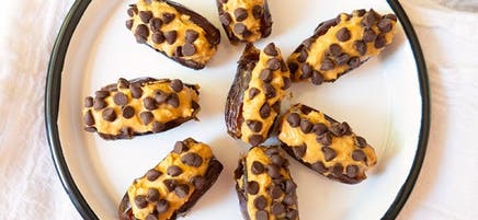 Peanut butter & chocolate–stuffed dates