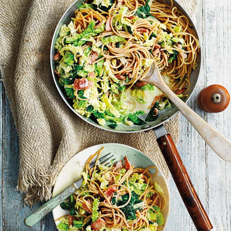 Wirsing-Bacon-Pasta
