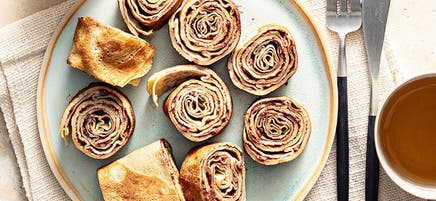 Crêpes roulées et pâte à tartiner