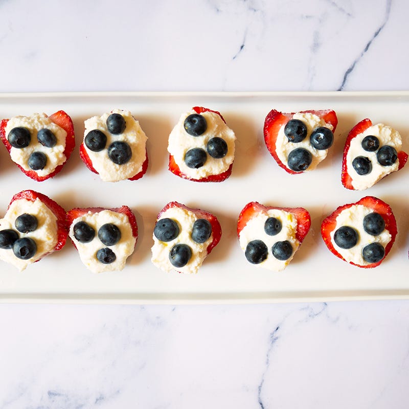 Photo of Red, White & Blue Stuffed Strawberries by WW