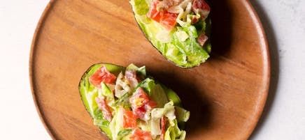 BLT–stuffed avocado