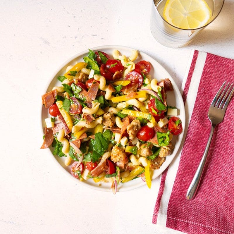 Photo of Meat lovers' pizza pasta salad by WW