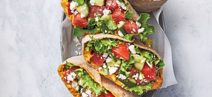 Mediterranean salad pitta pockets