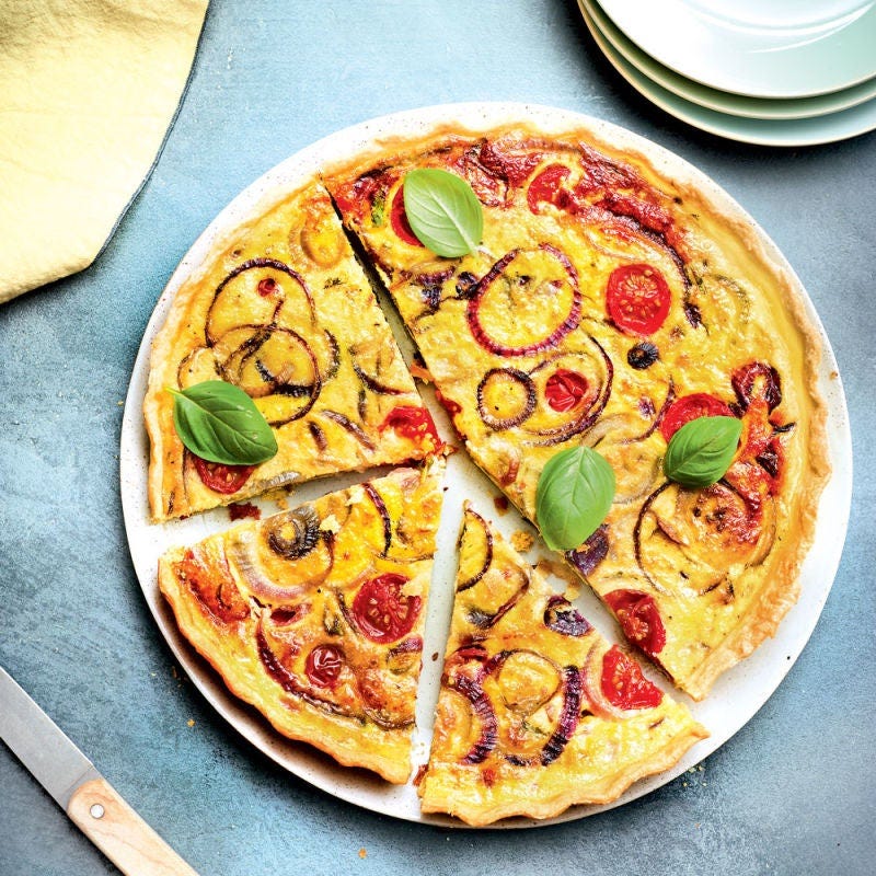 Quiche aux oignons rouges caramélisés