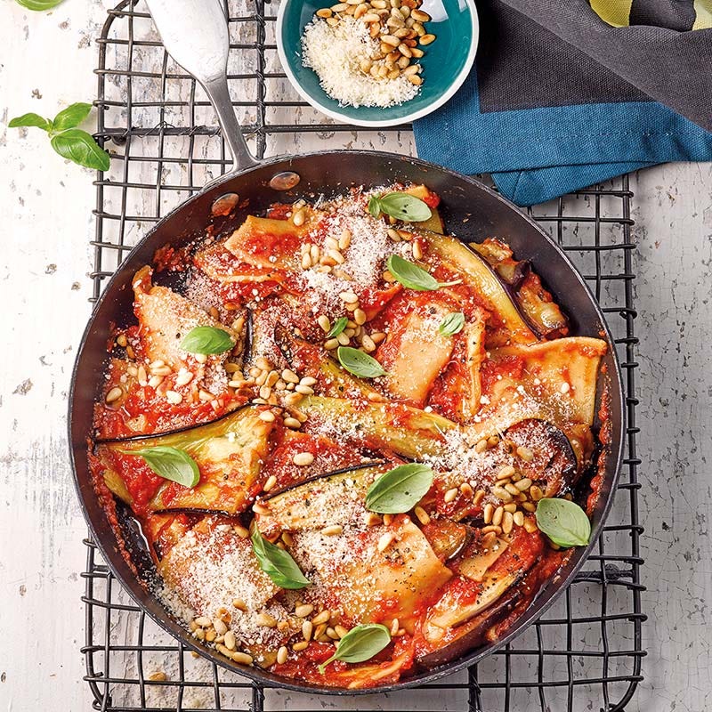 Auberginen-Pfannen-Lasagne