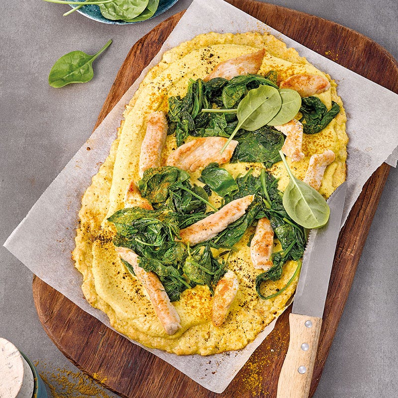 Blumenkohlpizza Indian-Style