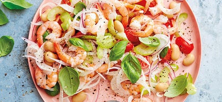 Crevetten-Bohnen-Salat/Garnelen-Bohnen-Salat