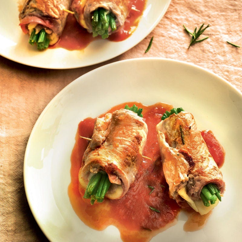 Involtini de veau au romarin et mozzarella