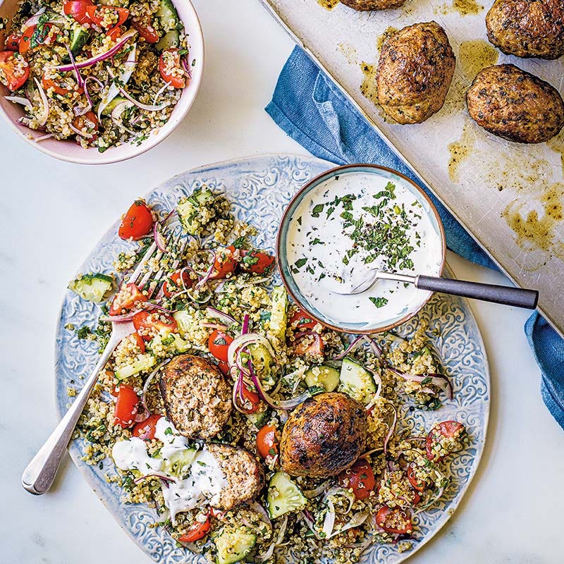 Köfte mit Quinoa-Taboulé