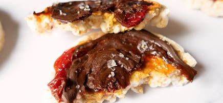 Frozen peanut butter and jelly rice cakes