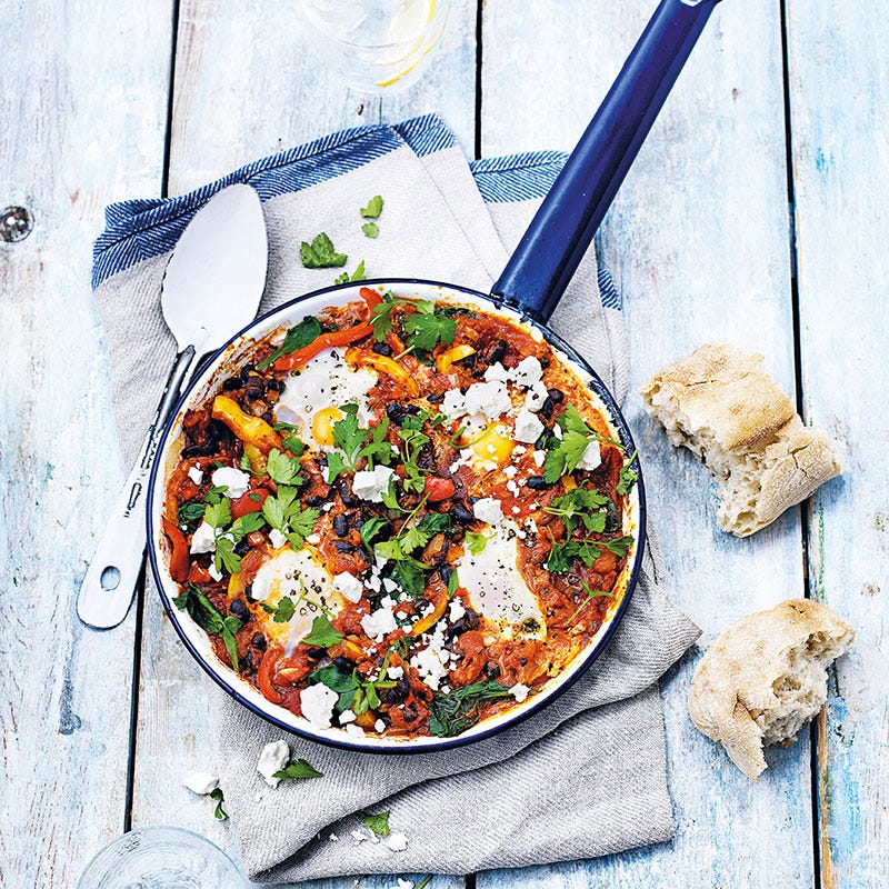 Schwarze-Bohnen-Shakshuka
