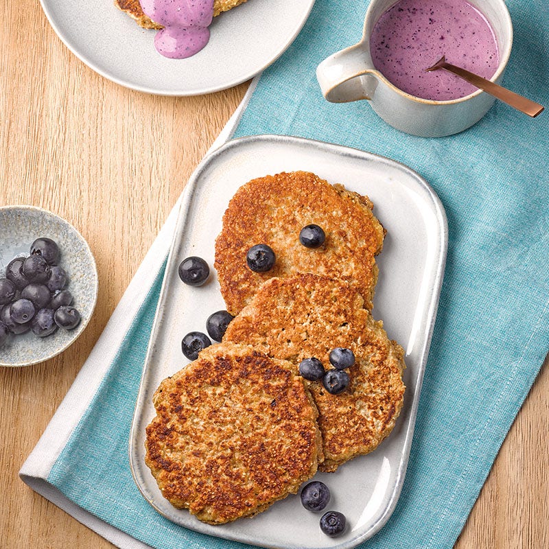 Vollkornpancakes mit Beeren-Skyr-Creme
