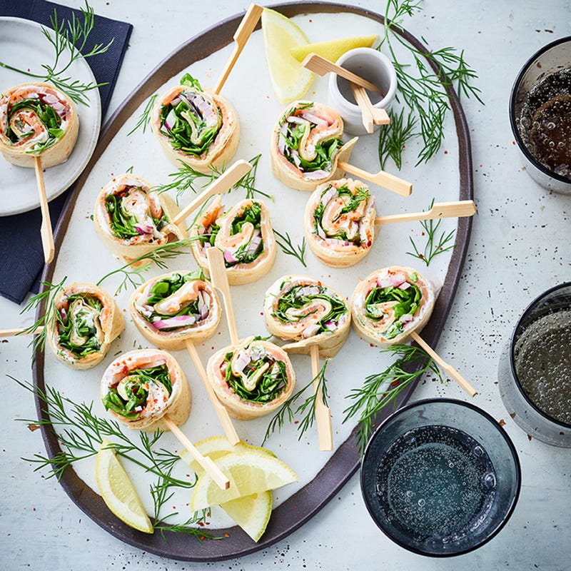 Spinat-Lachs-Wrapröllchen