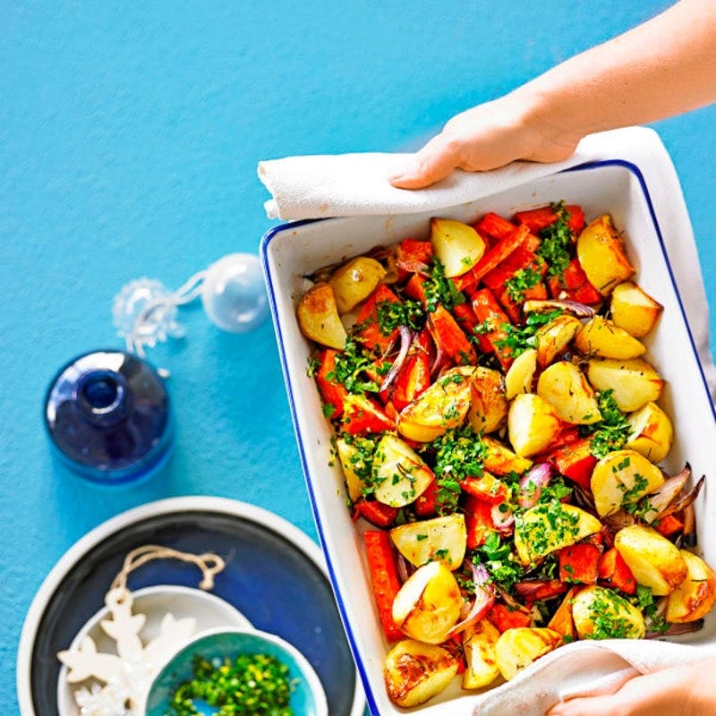 Foto van Geroosterde aardappelen & groenten door WW