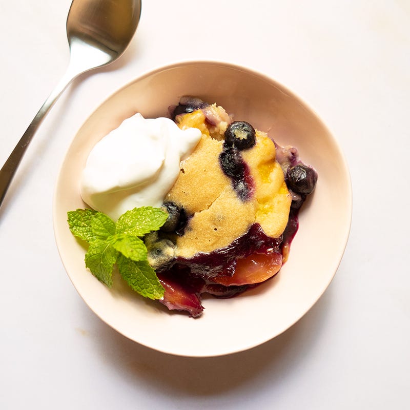 Photo of Slow Cooker Peach & Blueberry Cobbler by WW