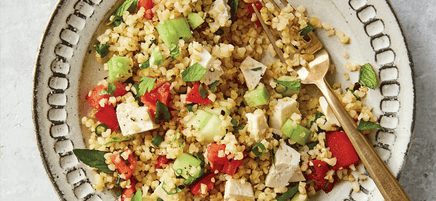 Mint bulgur tabouli with tofu