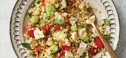 Mint bulgur tabouli with tofu