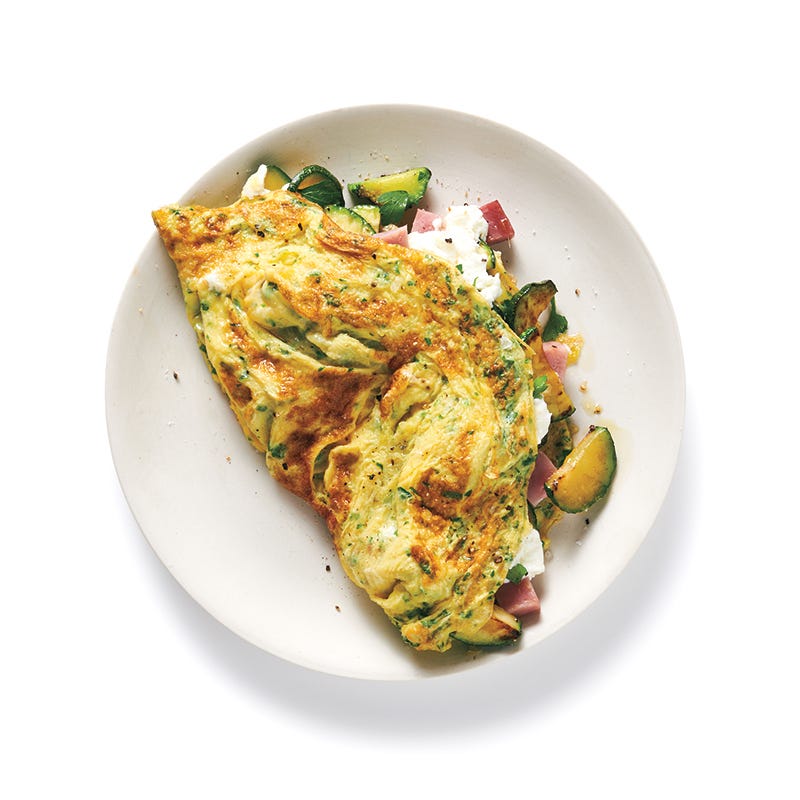 Photo of Zucchini, goat cheese and ham omelette by WW