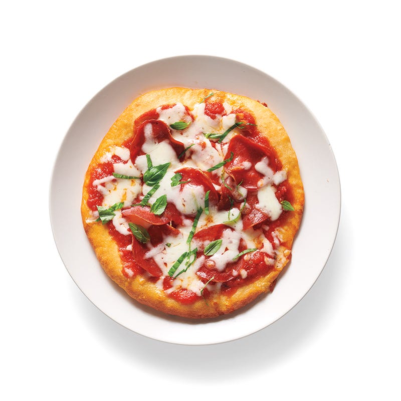 Photo of Pepperoni & basil two-ingredient dough pizza by WW