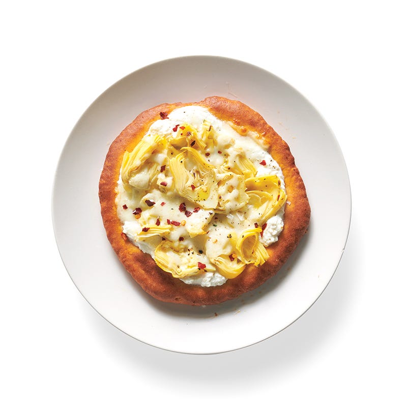 Photo of White artichoke two-ingredient dough pizza by WW