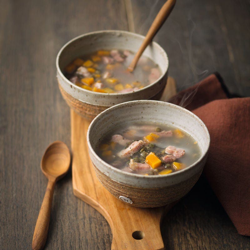 Soupe de lentilles aux lardons
